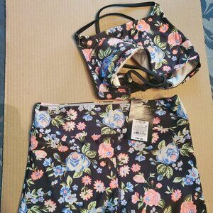 Art Class girls 2 piece multi color floral swimsuit size L 10/12 new with tags